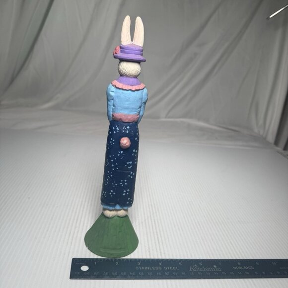 VTG Hand Painted Homemade Pencil Easter Bunny Rabbit Ceramic Spring Scioto - Picture 3 of 7